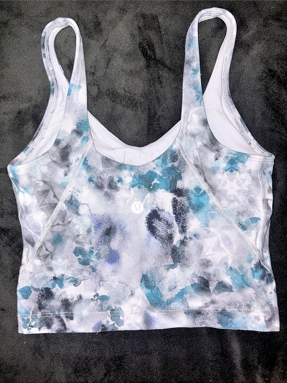 lululemon Align Tank Abstract Crop Top in Blue & White